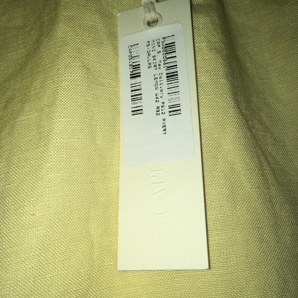 Capulet Avery Mini Skirt Petite Small Lemon Linen - Picture 3 of 4